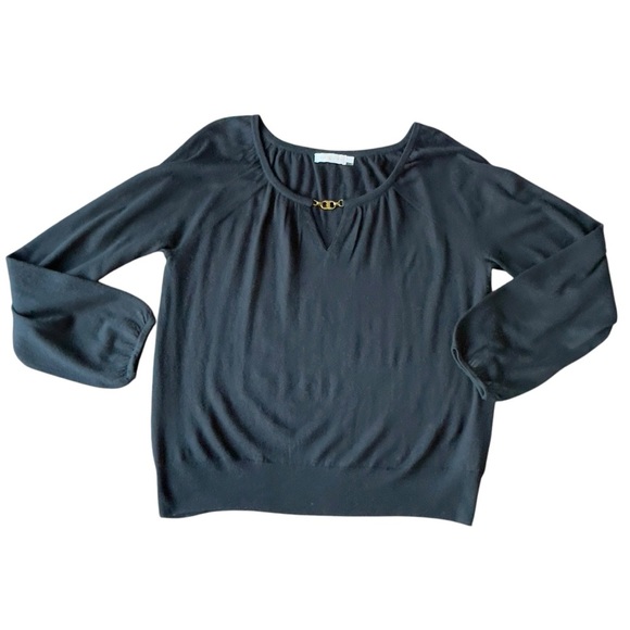 Tory Burch 100% cashmere gold key hole sweater XL - Picture 9 of 10